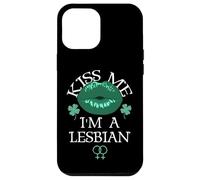 Carcasa para iPhone 12 Pro MAX Kiss Me I'm a Lesbian St Patricks Day Green Lips Les Pride