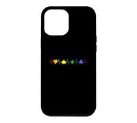 Carcasa para iPhone 12 Pro MAX La Tarjeta de Latido del corazón de la Bandera del Arco Iris LGBT del póker se Adapta a la línea