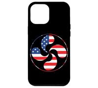 Carcasa para iPhone 12 Pro MAX Lauburu Basque Country Cross Ikurrina Euskal Herria Bandera de Estados Unidos