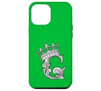 Carcasa para iPhone 12 Pro MAX Letra G Inicial + Corona Verde Kelly
