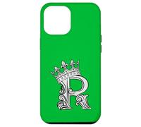 Carcasa para iPhone 12 Pro MAX Letra R Inicial + Corona Verde Kelly