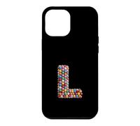 Carcasa para iPhone 12 Pro MAX Letter L Candy Rainbow Sprinkles Monogram Men, Women, Kids
