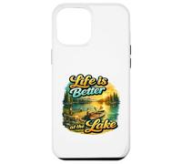 Carcasa para iPhone 12 Pro MAX Life Is Better At The Lake Sunset Canoe Nature Vibes Graphic