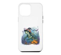 Carcasa para iPhone 12 Pro MAX Linda Tortuga Marina Bruja Halloween bajo el Agua