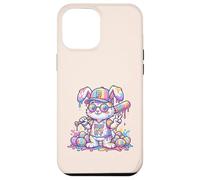 Carcasa para iPhone 12 Pro MAX Lindo Conejo de béisbol de Pascua arcoíris Goteo niños niños niños pequeños