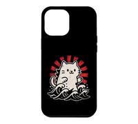 Carcasa para iPhone 12 Pro MAX Lindo diseño de Gato Ondulado japonés - Kawaii Lucky Kitty Retro RIS