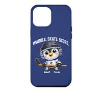 Carcasa para iPhone 12 Pro MAX Lindo diseño de la puntuación del patín del Jugador del Hockey del pingüino