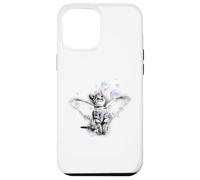 Carcasa para iPhone 12 Pro MAX Lindo diseño estético de Gato soñador Gatito Burbuja Arte Suave Pasado