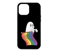 Carcasa para iPhone 12 Pro MAX Lindo Fantasma LGBTQ sosteniendo la Bandera del Arco Iris Orgullo LGBT Halloween