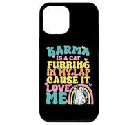 Carcasa para iPhone 12 Pro MAX Lindo Karma Es Un Gato Furring En Mi Regazo Porque Me Ama