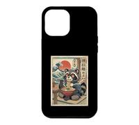 Carcasa para iPhone 12 Pro MAX Lindo Mapache Comiendo Fideos Ramen - Estilo japonés Ukiyo-e