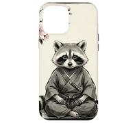 Carcasa para iPhone 12 Pro MAX Lindo Mapache samurái Sentado bajo Flores de Cerezo Arte de Tinta
