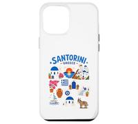 Carcasa para iPhone 12 Pro MAX Lindo Recuerdo de Viaje de la Isla de Santorini de Grecia