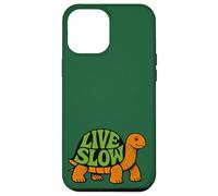 Carcasa para iPhone 12 Pro MAX Live Slow Turtle Life Naturaleza Vibes Retro Calma Estética