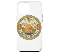 Carcasa para iPhone 12 Pro MAX Logotipo Retro en Sicilia Comiendo arancini.Comida siciliana, Foodie.