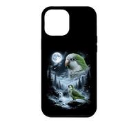 Carcasa para iPhone 12 Pro MAX Loro cuáquero Aullando a la Luna 90's Retro Monk Parakeet