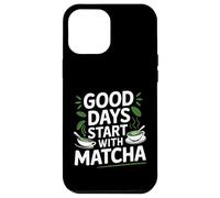 Carcasa para iPhone 12 Pro MAX Los Buenos días comienzan con el Divertido té Matcha Latte Matcha