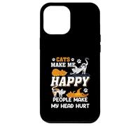 Carcasa para iPhone 12 Pro MAX Los Gatos me Hacen Feliz La Gente me lastima la Cabeza Amante de los Gatos