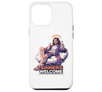 Carcasa para iPhone 12 Pro MAX Los pecadores Dan la Bienvenida a Jesús Salva Divertida Cita sobre la fe Cristiana