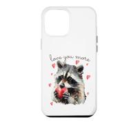 Carcasa para iPhone 12 Pro MAX Love You More Raccoon Holding a Heart Womens Cute Valentine