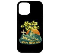 Carcasa para iPhone 12 Pro MAX Machu Picchu Perú Viajes Andes Montañas Puesta del Sol Retro
