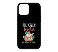 Carcasa para iPhone 12 Pro MAX Maestro de Segundo Grado Enseña motivar Amor Inspirar Lema Escolar