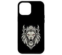 Carcasa para iPhone 12 Pro MAX Majestic Lion Tribal Design Poderosa Cabeza de León Ojos Rojos