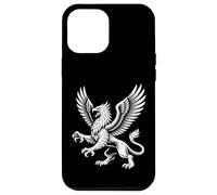 Carcasa para iPhone 12 Pro MAX Majestuoso Griffin con alas Fierce Mythic Beast Line Art
