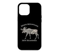 Carcasa para iPhone 12 Pro MAX Mapa Topográfico Vintage White Mountains New Hampshire Moose