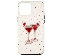 Carcasa para iPhone 12 Pro MAX Martini Glass Pink Olive Bartender and Hearts Cóctel Beige