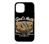 Carcasa para iPhone 12 Pro MAX Matemáticas de Dios 5 Panes 2 Pescado 5000 Comidas Cristiano Jesús Biblia