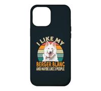 Carcasa para iPhone 12 Pro MAX Me Gusta mi Perro Berger Blanc Suisse y Tal Vez como 3 Personas