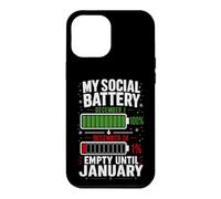 Carcasa para iPhone 12 Pro MAX Mi batería Social vacía hasta enero Navidad Divertida