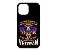 Carcasa para iPhone 12 Pro MAX Militar Veterano Estadounidense Ganado con Sudor de Sangre y lágrimas