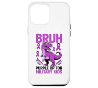 Carcasa para iPhone 12 Pro MAX Military Child Month Dinosaur, Purple Up for Military Kids