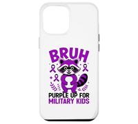 Carcasa para iPhone 12 Pro MAX Military Child Month Raccoon, Purple Up for Military Kids