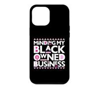 Carcasa para iPhone 12 Pro MAX Minding My Own Black Business Apoyando el Cáncer de Mama Rosa