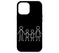Carcasa para iPhone 12 Pro MAX Minimalista Familia Línea Arte Dibujo Mamá Papá Hi