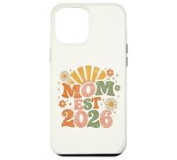 Carcasa para iPhone 12 Pro MAX Mom EST 2026 Groovy Retro Daisy Flower New Mom Mother's Day