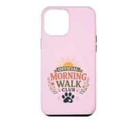 Carcasa para iPhone 12 Pro MAX Morning Walk Club Dog Mom Floral Mujeres Amantes de los Perros