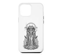 Carcasa para iPhone 12 Pro MAX Morrigan Celtic Raven Diosa Guerrero Sagrado Line Art