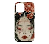 Carcasa para iPhone 12 Pro MAX Mujeres místicas japonesas y árbol de Cerezo Kanji japonés