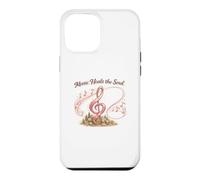 Carcasa para iPhone 12 Pro MAX Music Heals The Soul de Mujer con cáncer con Cinta Rosa