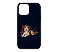 Carcasa para iPhone 12 Pro MAX Mutt Dog Lover Heartbeat ECG Pulse Estilo de Raza Mixta