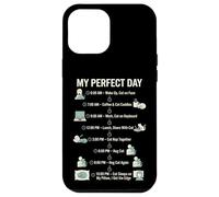 Carcasa para iPhone 12 Pro MAX My Day Cat Schedule, Divertida Vida Felina para Amantes de los Gatos