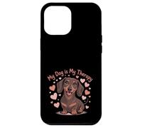 Carcasa para iPhone 12 Pro MAX My Dog Therapy Dachshund Lover - Cita Divertida