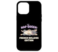 Carcasa para iPhone 12 Pro MAX Nap Queen Bulldog Francés Edición Sleepy Dog Puppy Dueño