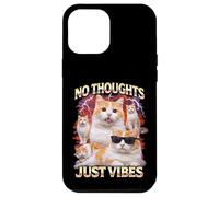 Carcasa para iPhone 12 Pro MAX No Thoughts Just Vibes Gracioso Gato Meme Bootleg Animales Humor