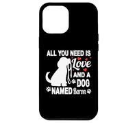 Carcasa para iPhone 12 Pro MAX Nombre de Perro Personalizado Baron Cute Dog Pet Lover