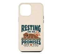 Carcasa para iPhone 12 Pro MAX Oso Cristiano descansando en Sus promesas Cita de fe